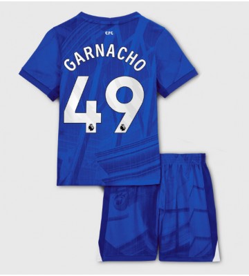 Chelsea Alejandro Garnacho #49 Hjemmebanetrøje Børn 2025-26 Kortærmet (+ Korte bukser)